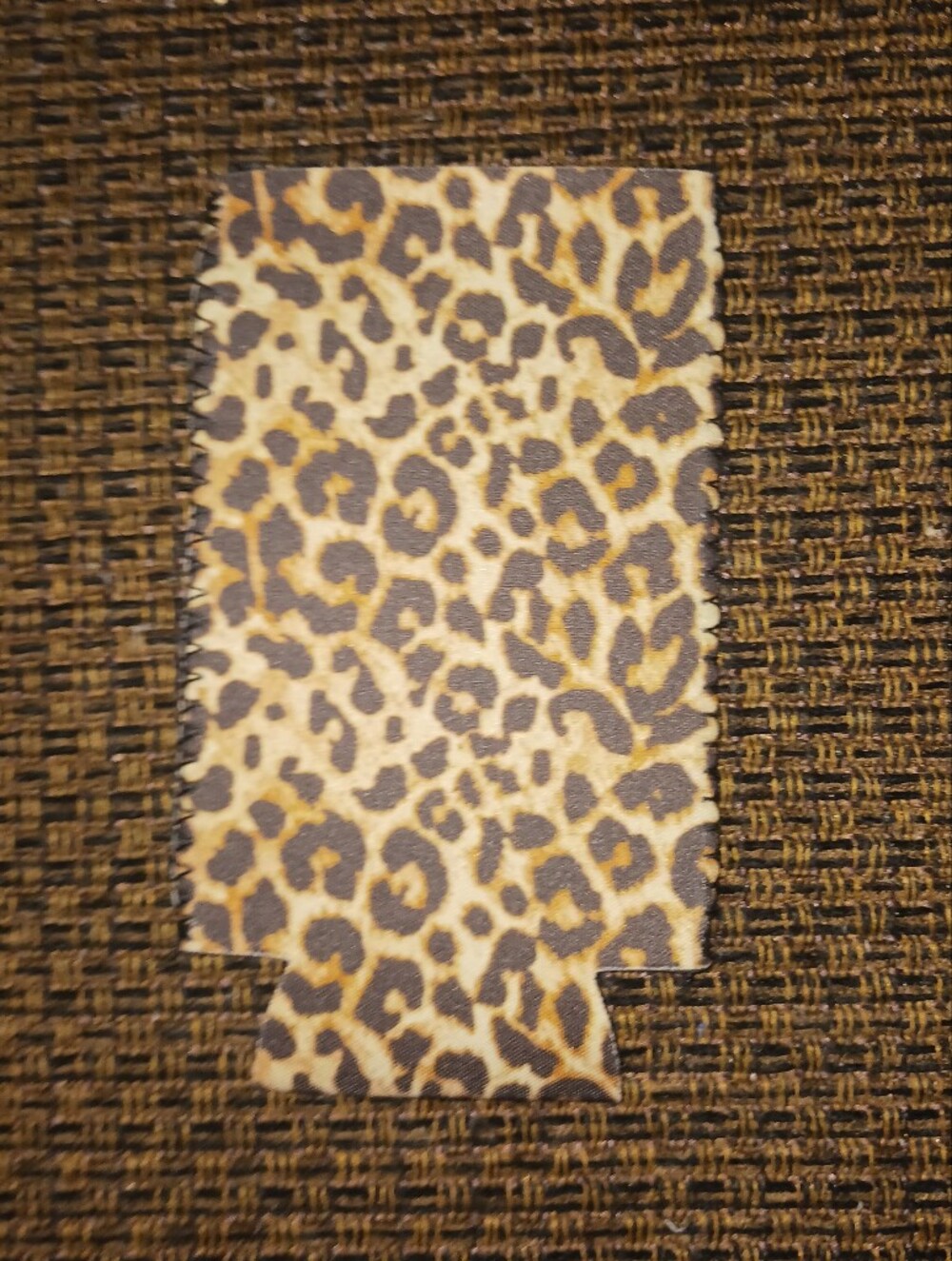 Leopard Print Can Cooler - Brown, Black, Cream